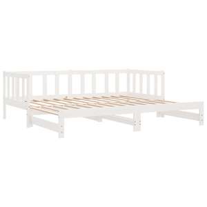 Válenda s přistýlkou bílá 80 x 200 cm masivní borové dřevo - obrázek 11