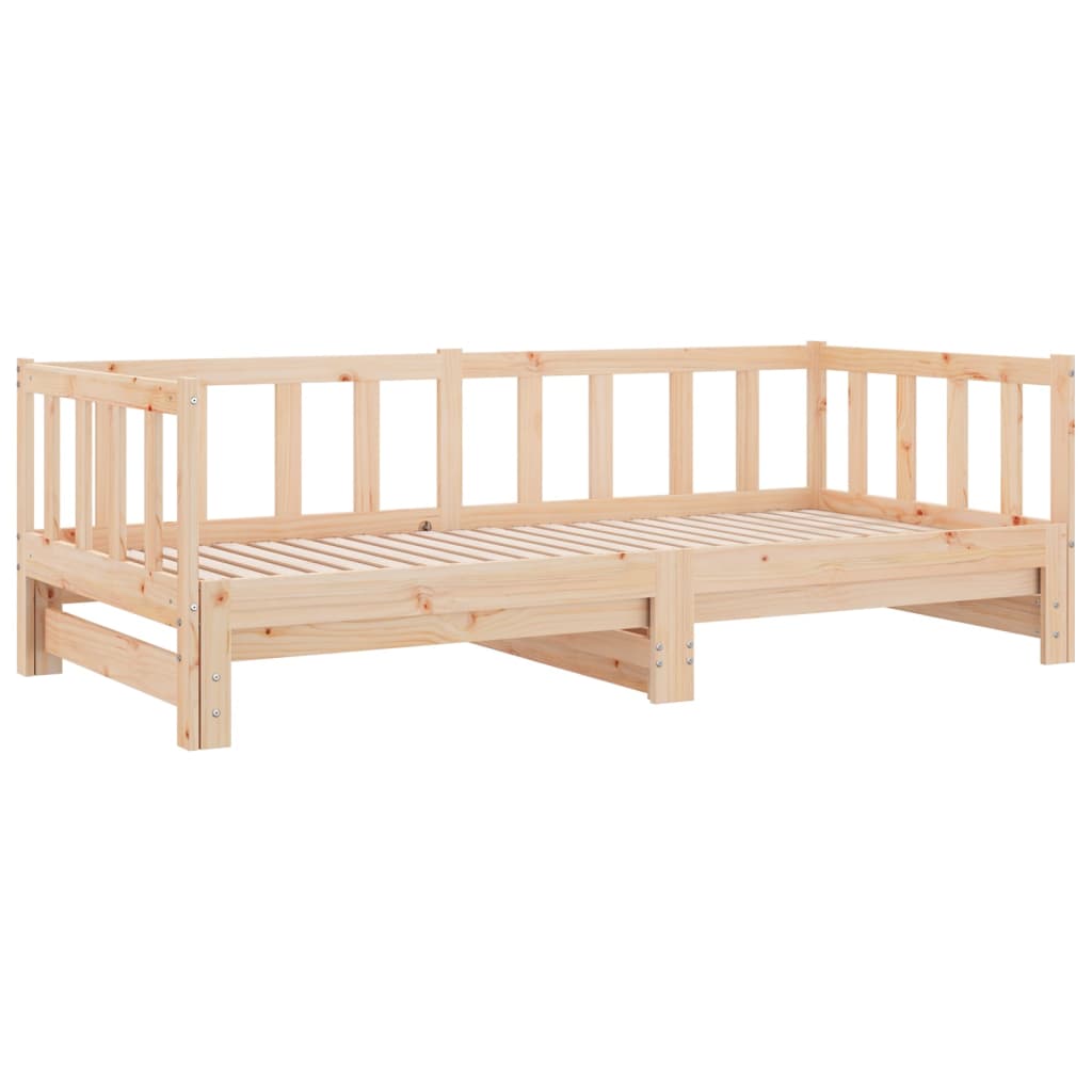 vidaXL Slaapbank met onderschuifbed 90x190 cm massief grenenhout afbeelding