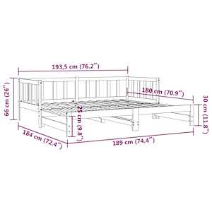 Válenda s přistýlkou bílá 90 x 190 cm masivní borové dřevo - obrázek 14