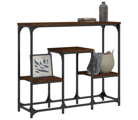 vidaXL Table console ch&ecirc;ne marron 89,5x28x76 cm bois d'ing&eacute;nierie