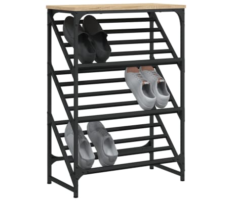 vidaXL Schoenenrek 60x30x85 cm bewerkt hout sonoma eikenkleurig