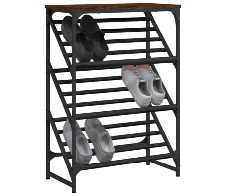 vidaXL Shoe Rack Brown Oak 60x30x85 cm Engineered Wood