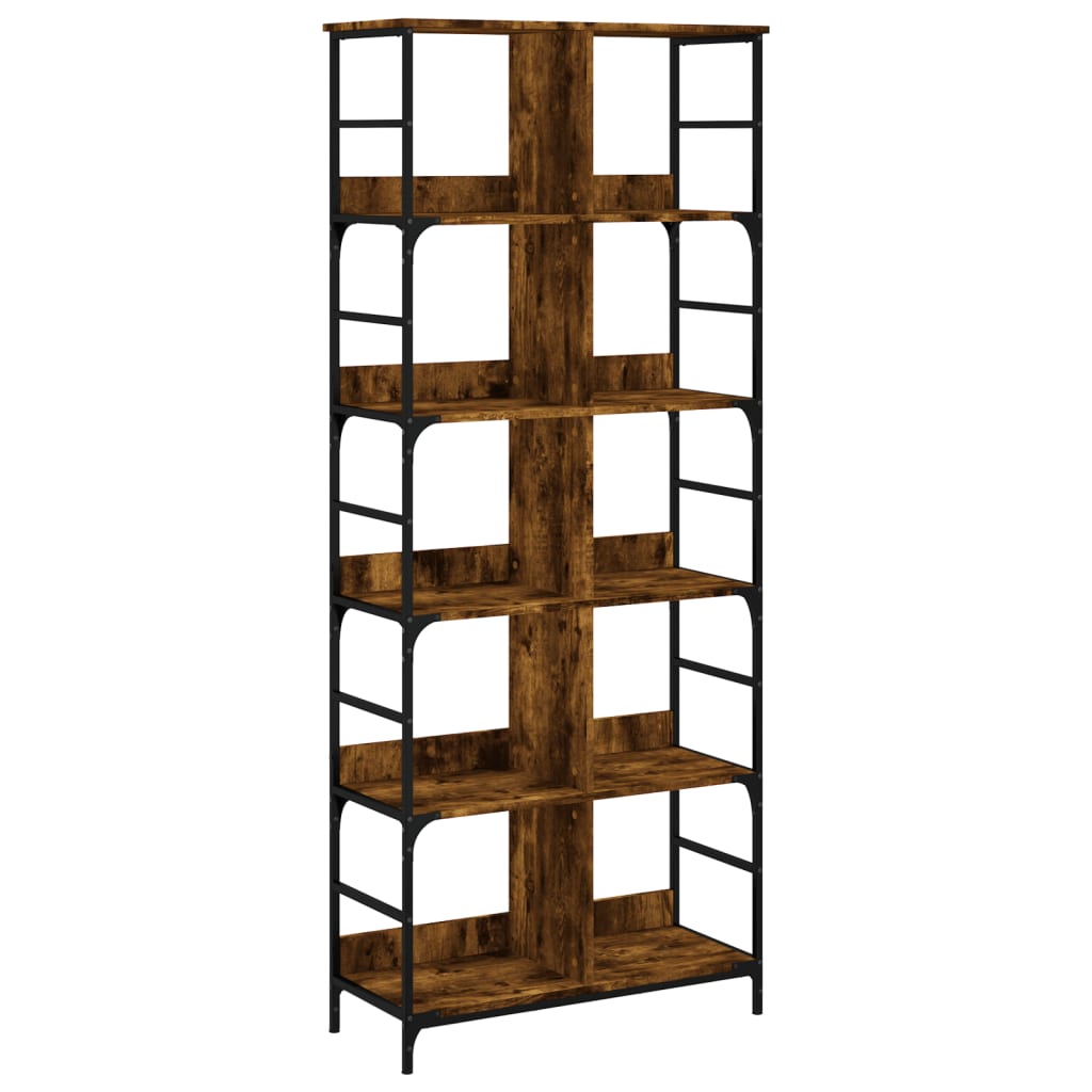E-shop vidaXL Knižnica dymový dub 78,5x33x188,5 cm kompozitné drevo