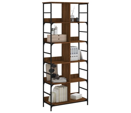 vidaXL Bookshelf Brown Oak Engineered Wood Tall Bookshelf Rectangular