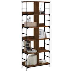 vidaXL Bookshelf Brown Oak Engineered Wood Tall Bookshelf Rectangular