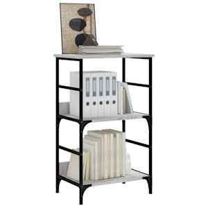 vidaXL Bookshelf Grey Sonoma Engineered wood, steel Standard Bookshelf