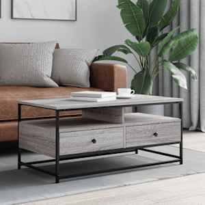 Klubska mizica siva sonoma 100x51x45 cm inženirski les