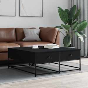 Konferenční stolek černý 100 x 99 x 40 cm kompozitní dřevo - obrázek 1