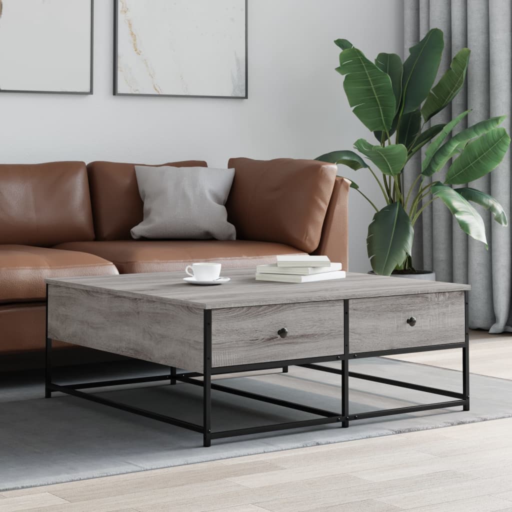 vidaXL sofabord 100x99x40 cm konstrueret træ grå sonoma-eg