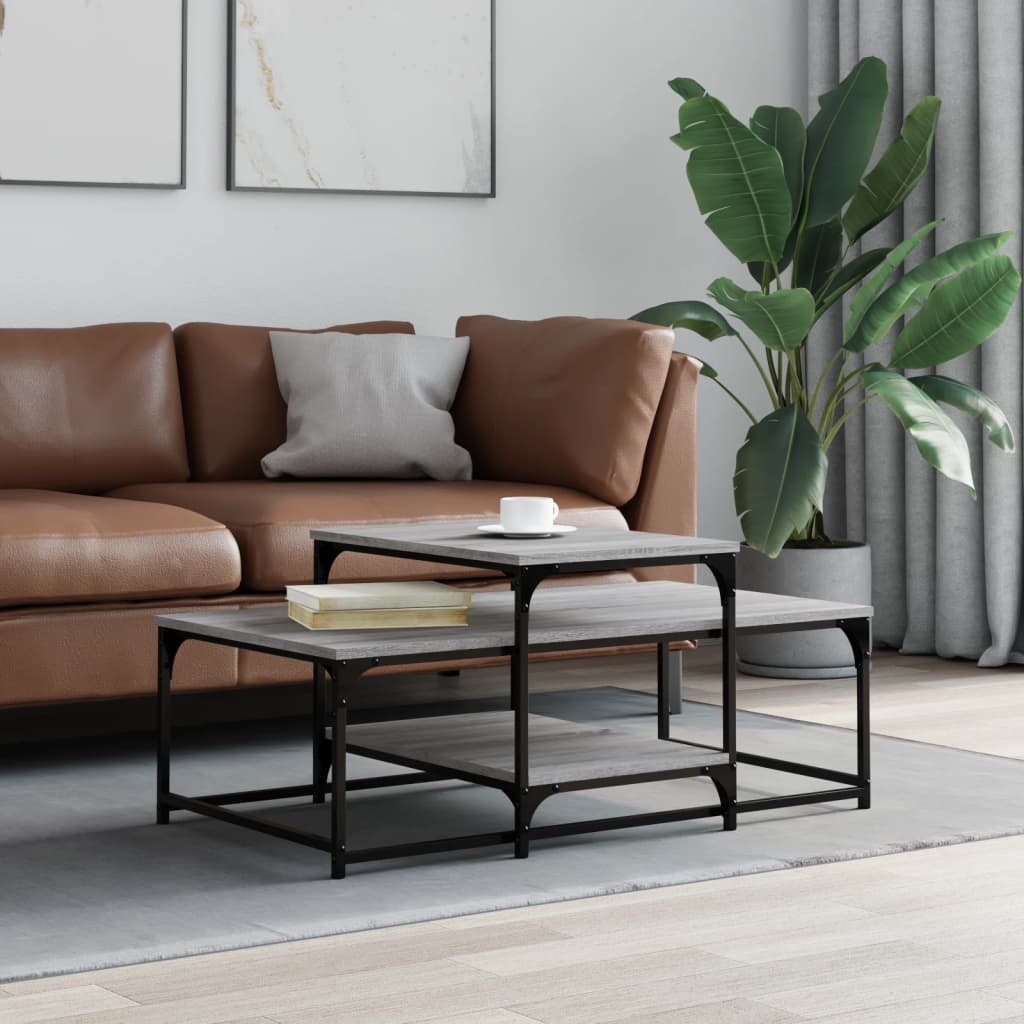 vidaXL sofabord 102x60x45 cm konstrueret træ grå sonoma-eg
