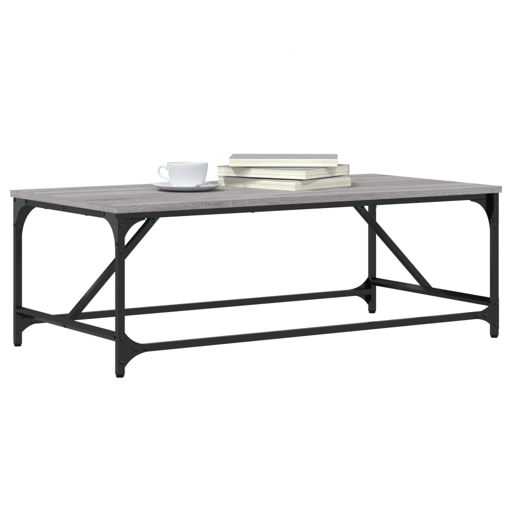 vidaXL Salontafel 100x50x35 cm bewerkt hout grijs sonoma afbeelding