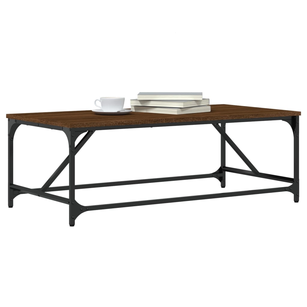 vidaXL Salontafel 100x50x35 cm bewerkt hout bruin eikenkleur afbeelding