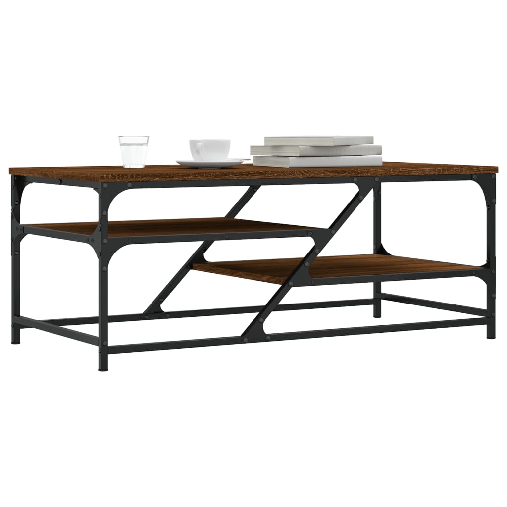 vidaXL Salontafel 100x49x40 cm bewerkt hout bruin eikenkleur afbeelding