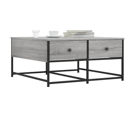 vidaXL Salongbord grå sonoma 80x80x40 cm konstruert tre