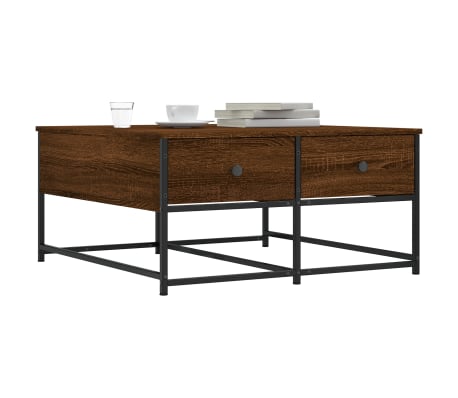 vidaXL Salontafel 80x80x40 cm bewerkt hout bruin eikenkleur