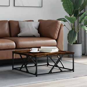 Klubska mizica dimljeni hrast 70x70x30 cm inženirski les