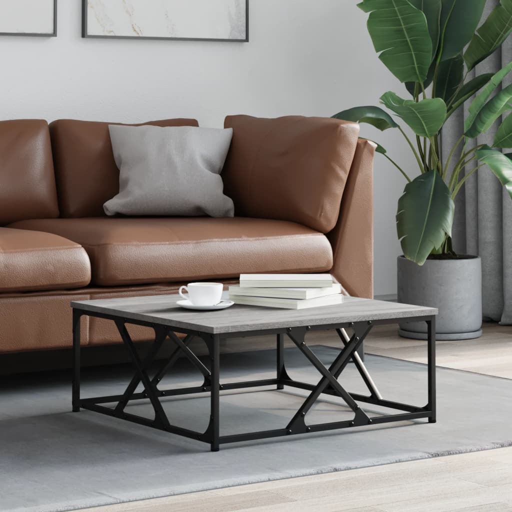 vidaXL sofabord 70x70x30 cm konstrueret træ grå sonoma-eg