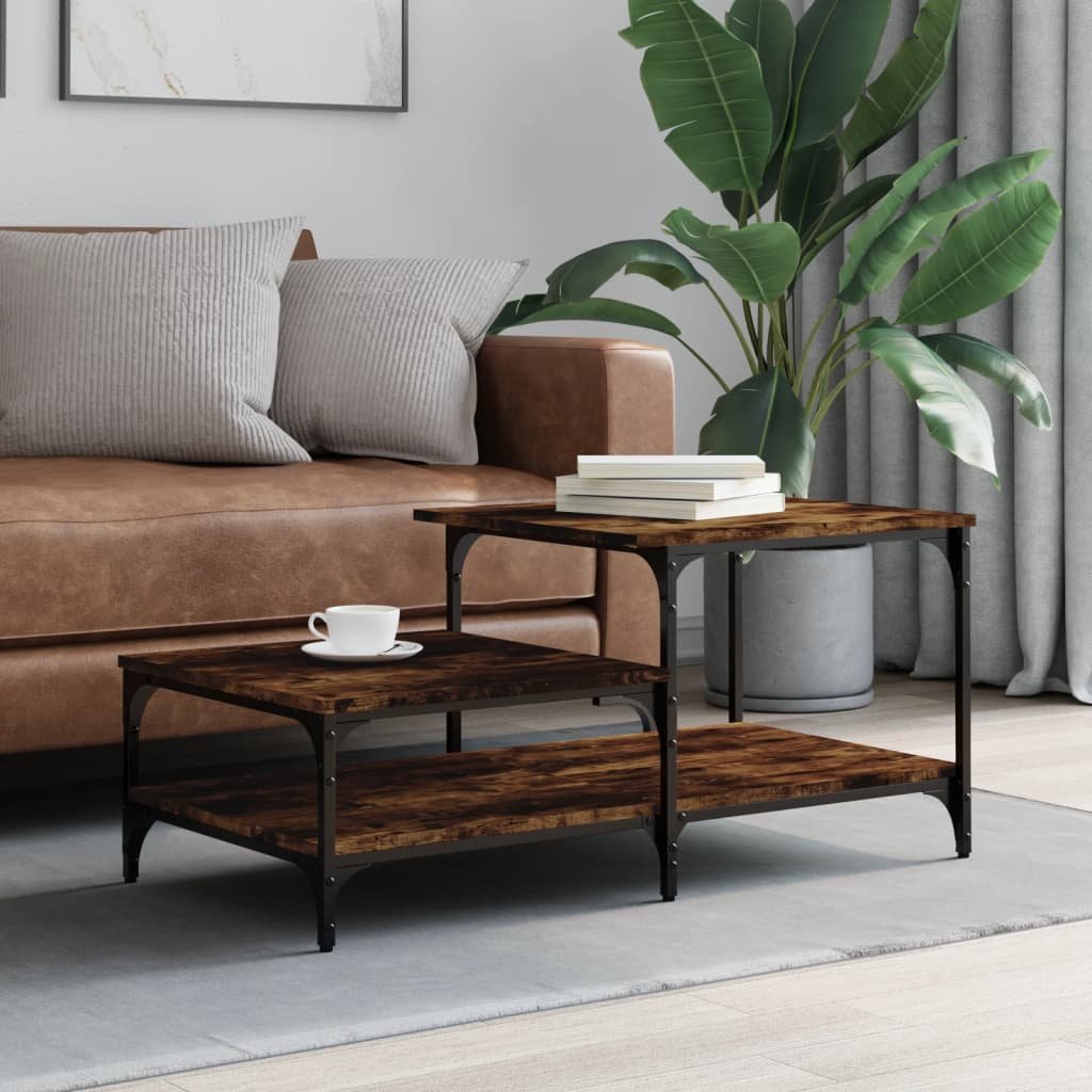 vidaXL sofabord 100x50,5x45 cm konstrueret træ røget egetræsfarve