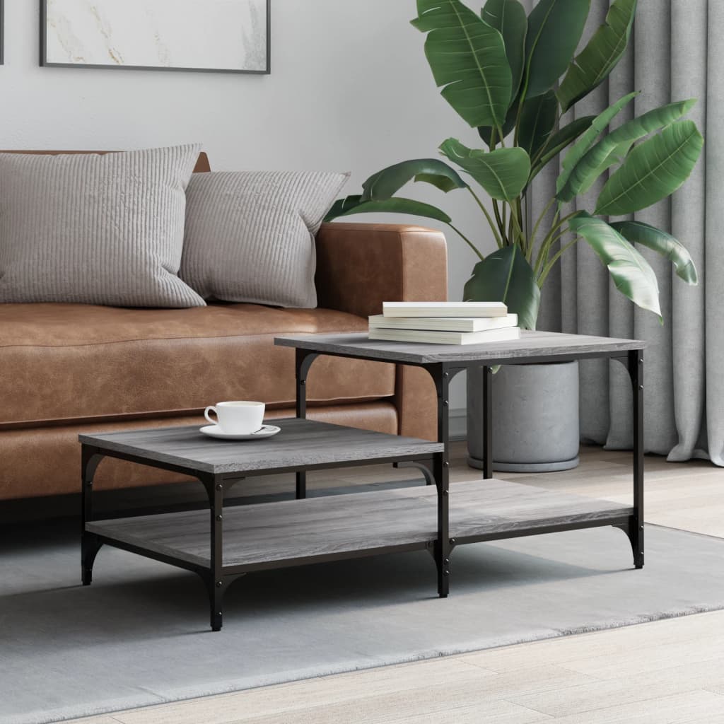 vidaXL sofabord 100x50,5x45 cm konstrueret træ grå sonoma-eg