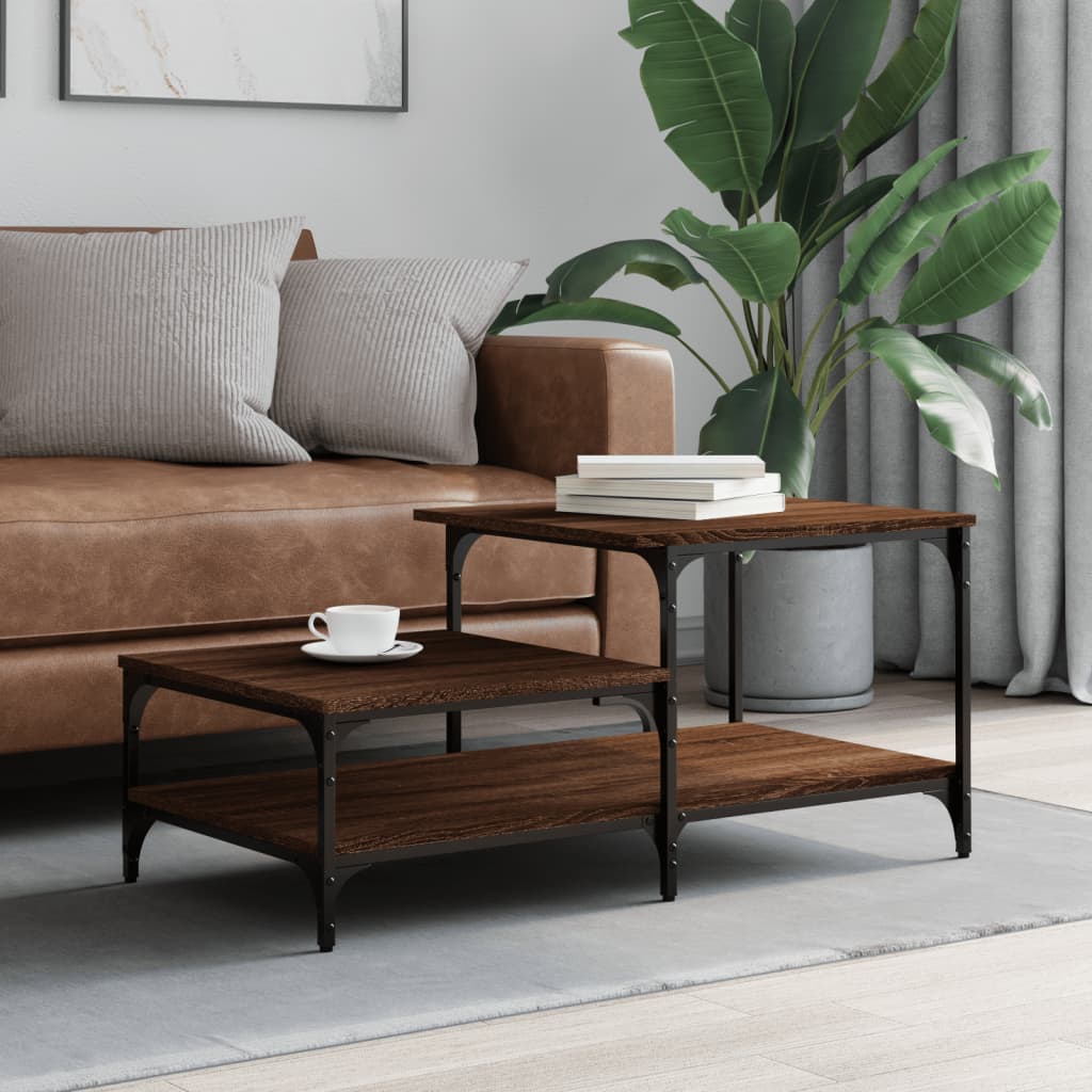 vidaXL sofabord 100x50,5x45 cm konstrueret træ brun egetræsfarve
