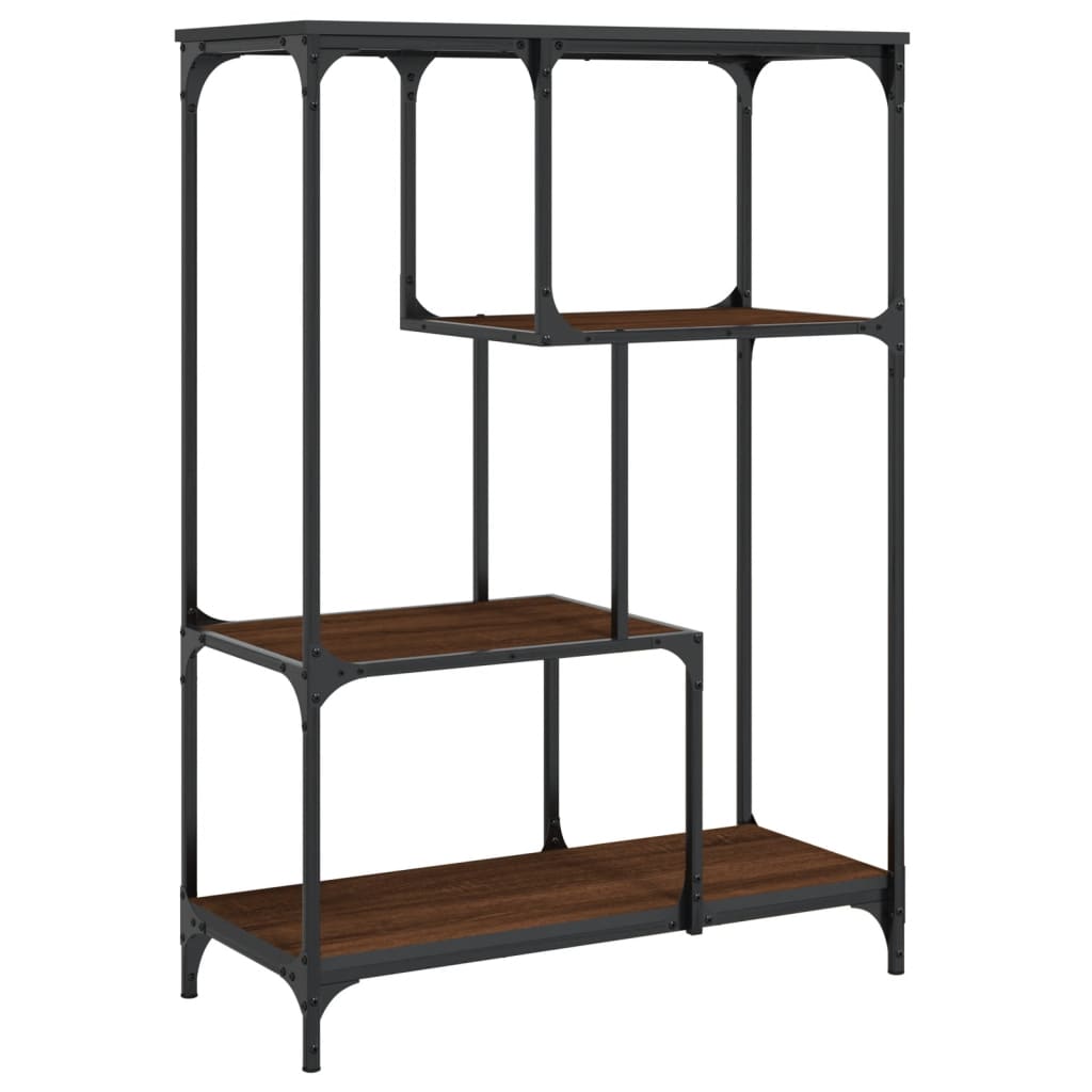 vidaXL Knihovna hnědý dub 81 x 36 x 115 cm kompozitní dřevo a ocel