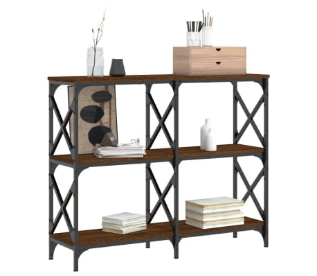 vidaXL Table console ch&ecirc;ne marron 100x28x80,5 cm bois d'ing&eacute;nierie