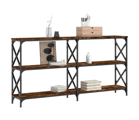 vidaXL Konzolov&yacute; stolek kouřov&yacute; dub 200x28x80,5 cm kompozitn&iacute; dřevo