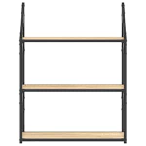 3patrová nástěnná police dub sonoma 60 x 21 x 78,5 cm kompozit - obrázek 4