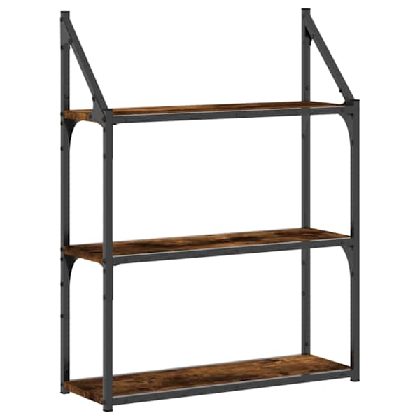 vidaXL 3-korruseline seinariiul, suitsutamm, 60x21x78,5 cm, tehispuit
