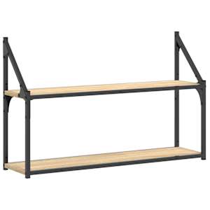 2patrová nástěnná police dub sonoma 80 x 21 x 51 cm kompozit - obrázek 2