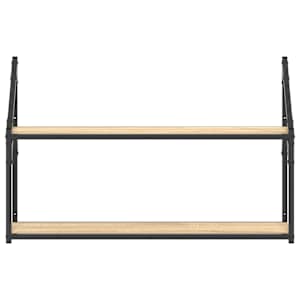 2patrová nástěnná police dub sonoma 80 x 21 x 51 cm kompozit - obrázek 4