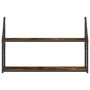 2patrová nástěnná police kouřový dub 80 x 21 x 51 cm kompozit - obrázek 4