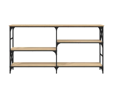 Mesa Consola De Roble Sonoma 160cm - Con Estantes, Patas Ajustables, Estilo Industrial
