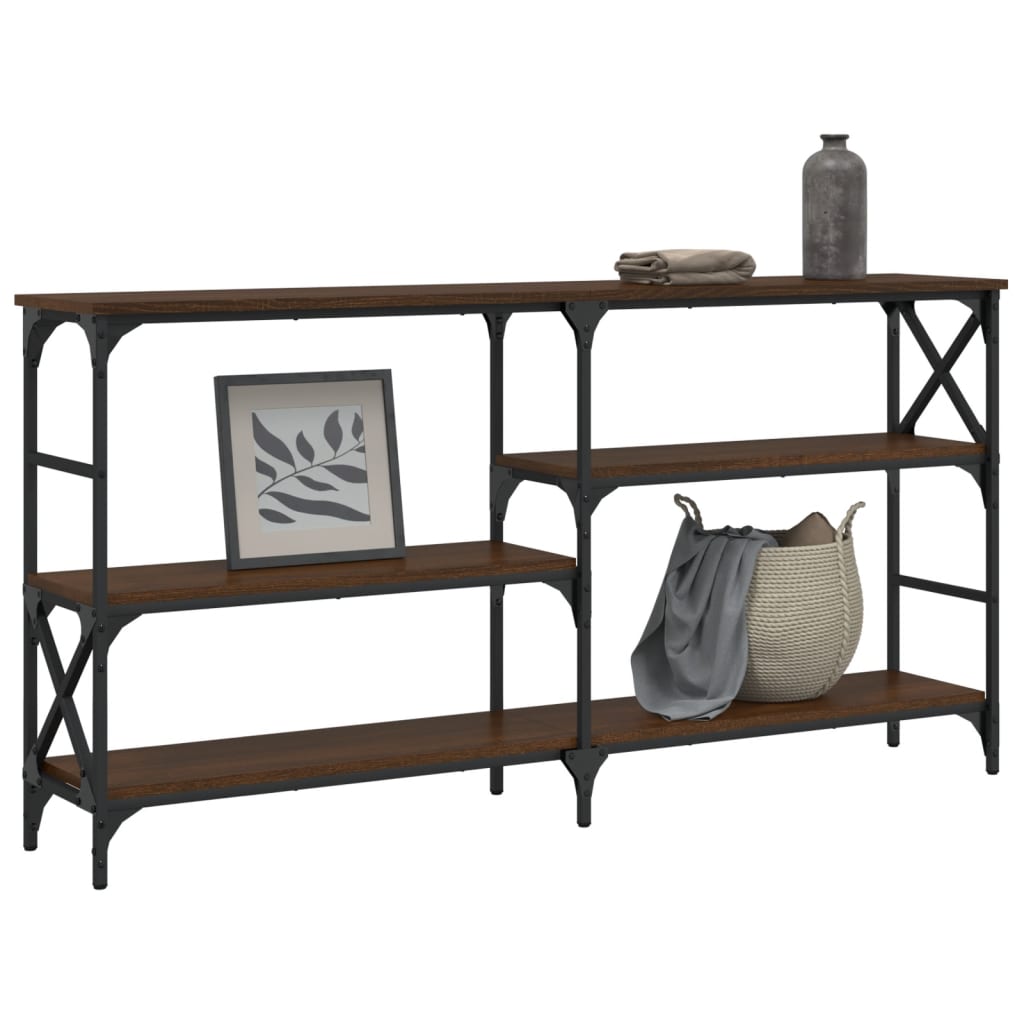 vidaXL barna tölgyszínű szerelt fa tálalóasztal 150 x 29 x 76,5 cm