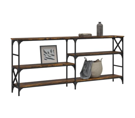 vidaXL Console Table Smoked Oak 180x29x76.5 cm Engineered Wood