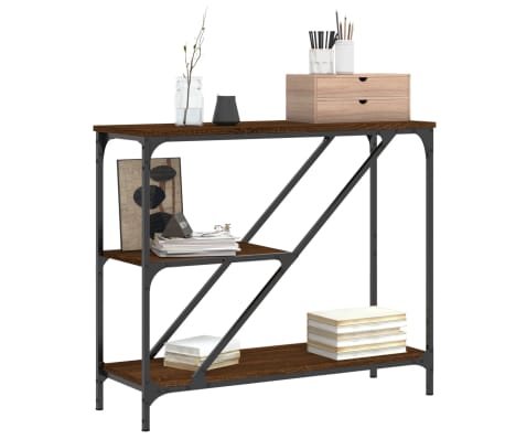 vidaXL Konsolip&ouml;yt&auml; ruskea tammi 88,5x30x75 cm tekninen puu