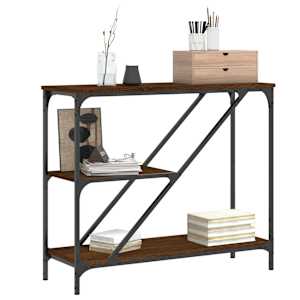 vidaXL Konsolip&ouml;yt&auml; ruskea tammi 88,5x30x75 cm tekninen puu