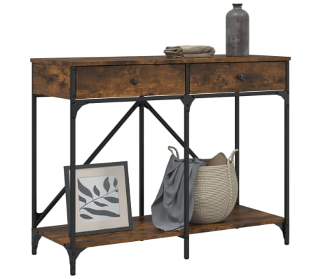 vidaXL Veggbor&eth; Reyklitu&eth; Eik 100x39x78,5 cm Samsettur Vi&eth;ur