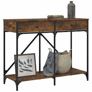 vidaXL Veggbor&eth; Reyklitu&eth; Eik 100x39x78,5 cm Samsettur Vi&eth;ur