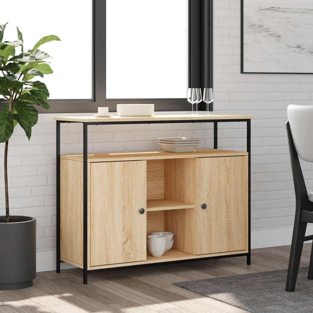 vidaXL skænk Sonoma eg 100x35x80 cm konstrueret træ
