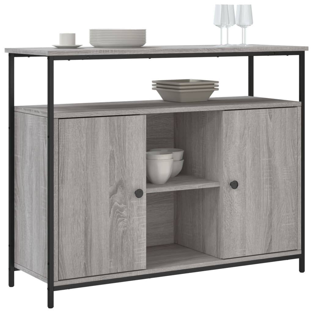 vidaXL Dressoir 100x35x80 cm bewerkt hout grijs sonoma afbeelding