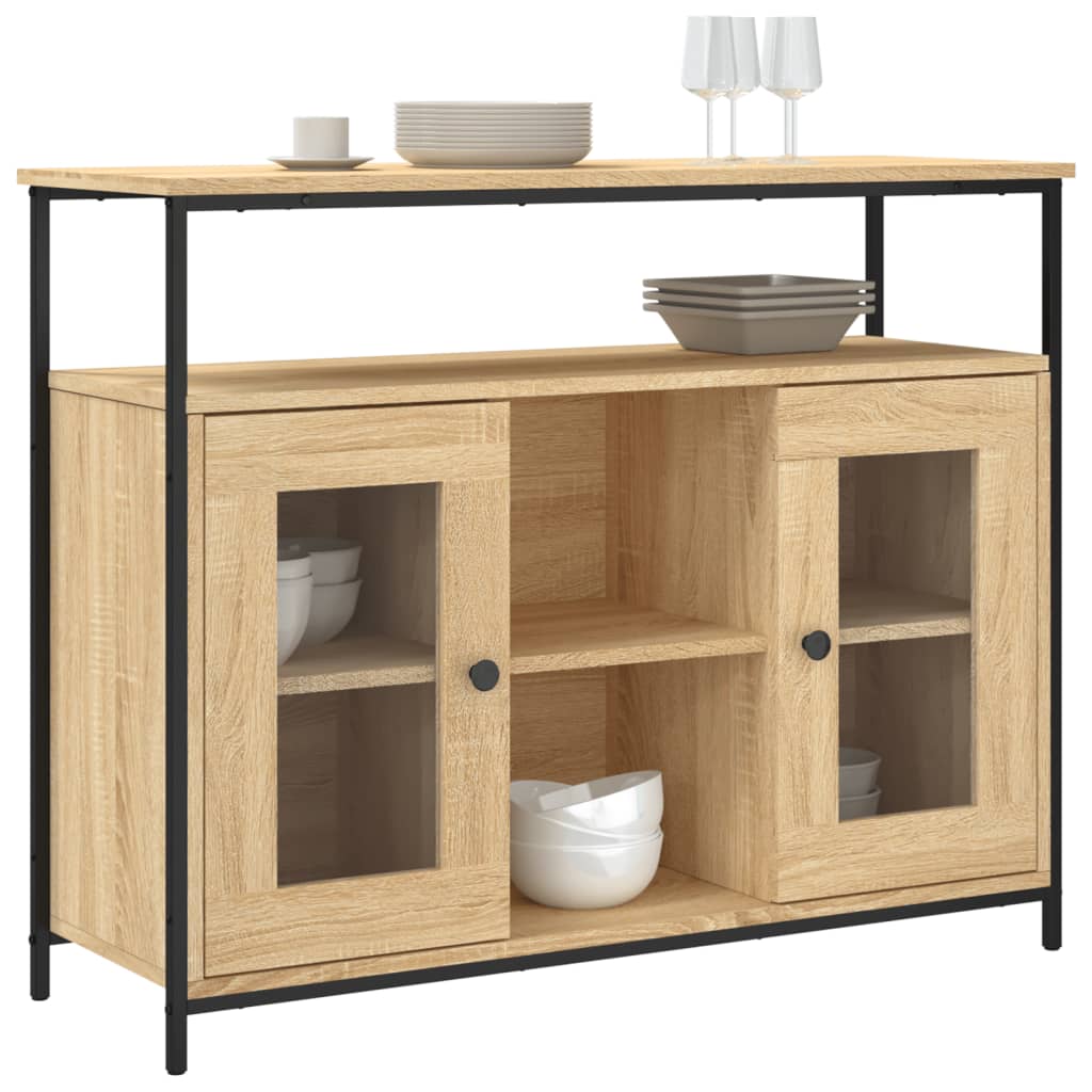 Thumbnail - vidaXL Sideboard Sonoma-Eiche 100x35x80 cm Holzwerkstoff