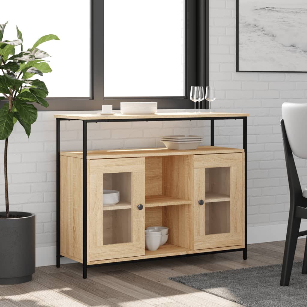 vidaXL Sideboard Sonoma-Eiche 100x35x80 cm Holzwerkstoff