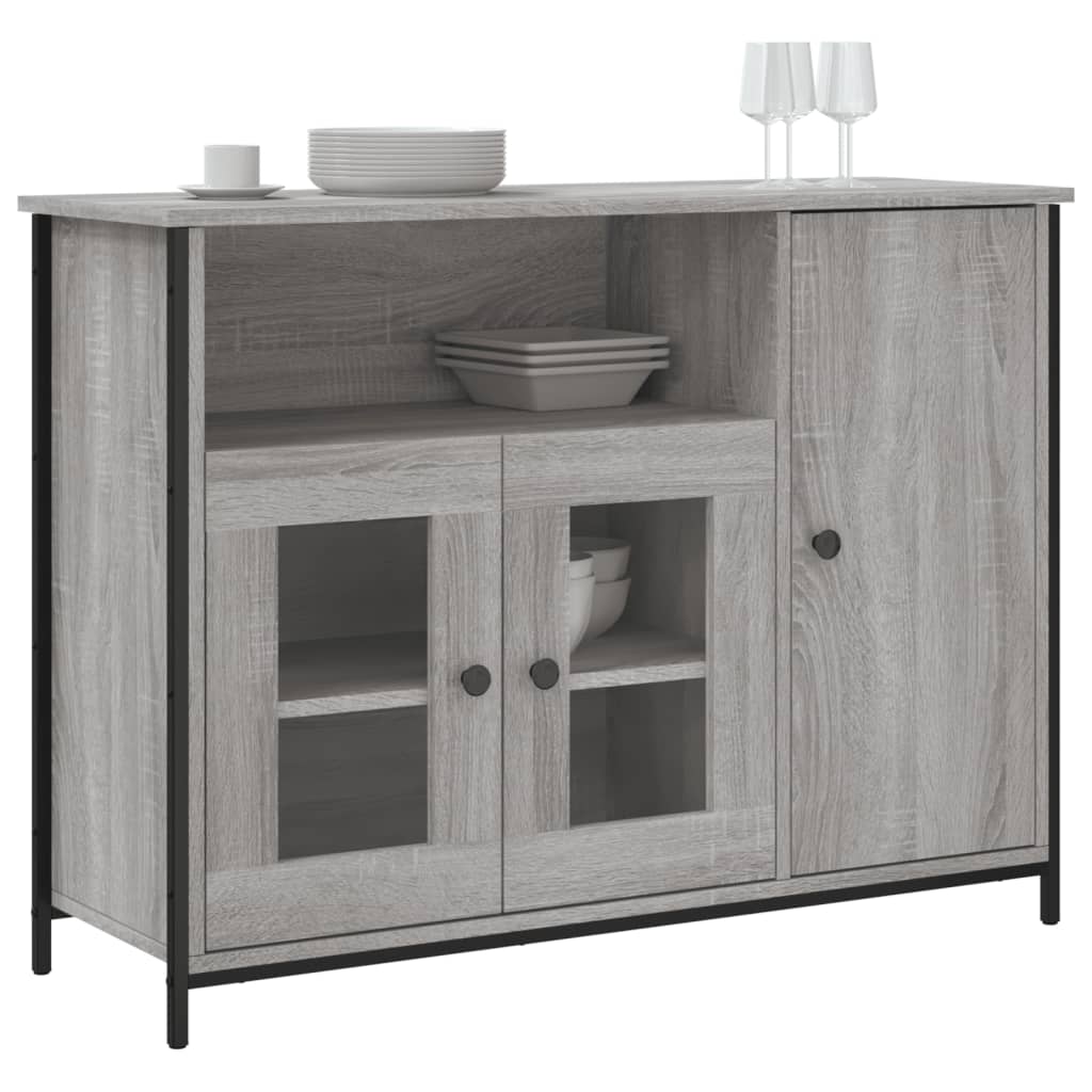 vidaXL Dressoir 100x35x75 cm bewerkt hout grijs sonoma afbeelding