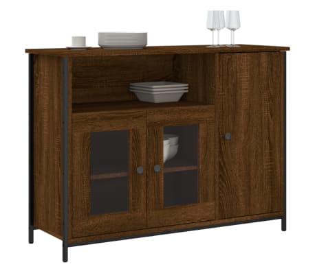 vidaXL Servantă, stejar maro, 100x35x75 cm, lemn compozit