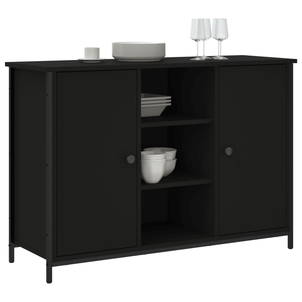 vidaXL fekete szerelt fa tálalószekrény 100 x 35 x 70 cm