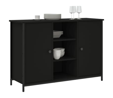 vidaXL Buffet noir 100x35x70 cm bois d'ing&eacute;nierie