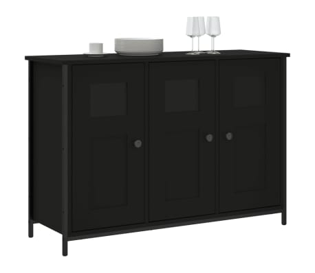 vidaXL Sideboard Schwarz 100x35x70 cm Holzwerkstoff