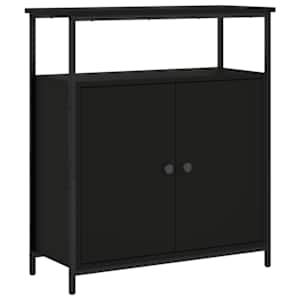 Příborník černý 70 x 30 x 80 cm kompozitní dřevo - obrázek 2