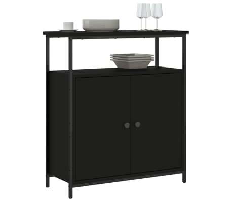 vidaXL Sideboard Black 70x30x80 cm Engineered Wood